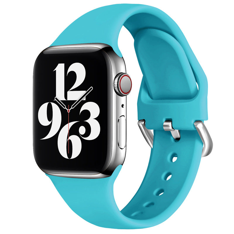 Pure Color Sports Reverse Buckle Strap For Apple Watch Silicone Strap