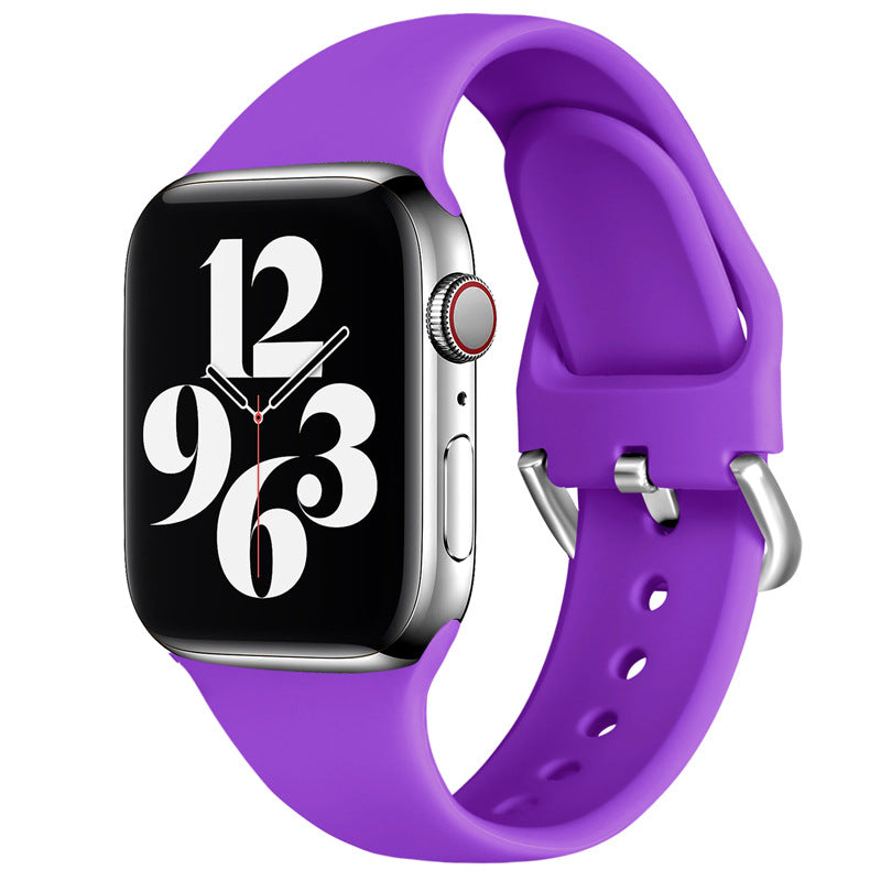 Pure Color Sports Reverse Buckle Strap For Apple Watch Silicone Strap