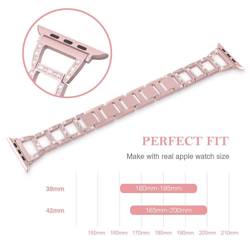 Trapezoidal stainless steel diamond watch band