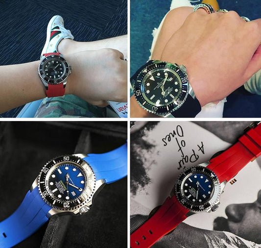 Silicone rubber watch strap