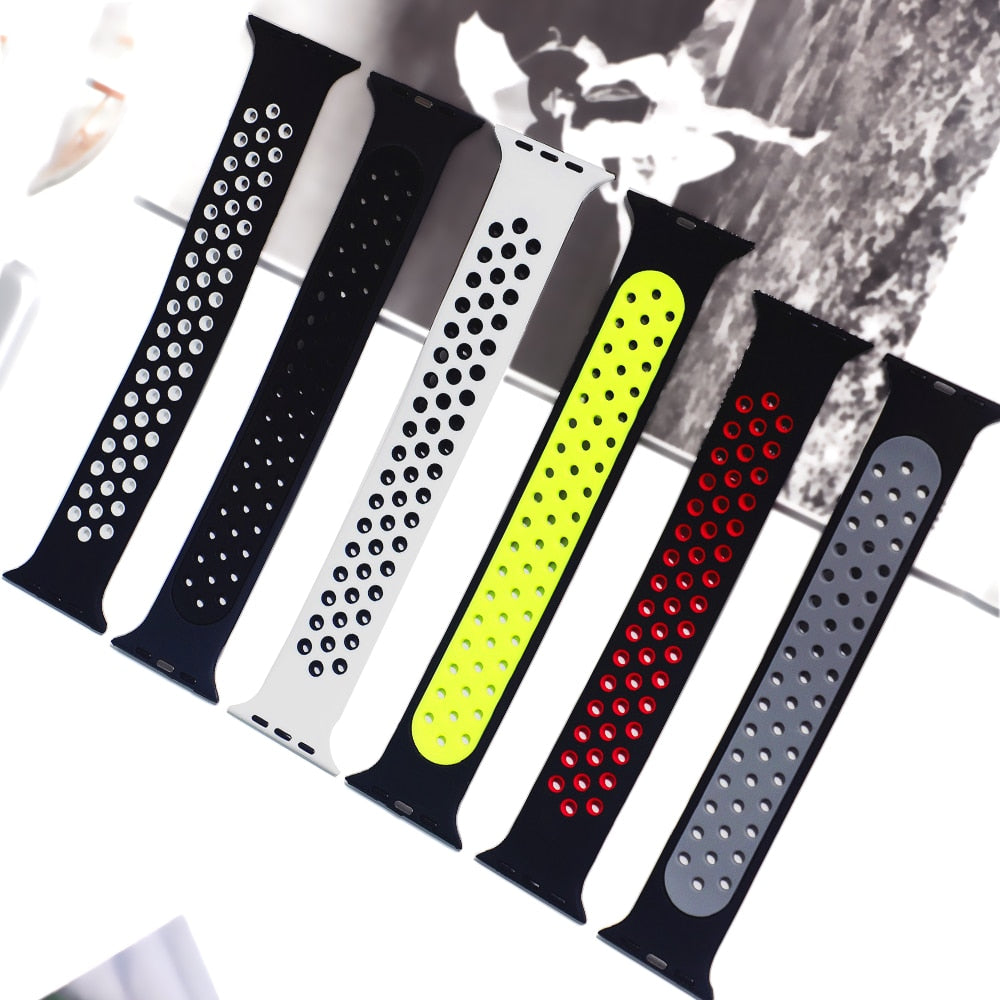 FDK Watch Bands Solo Loop for Apple Watch Band 44mm 40mm 45mm 41mm 38mm 42mm 49mm Elastic Silicone bracelet iWatch Series 8 Ultra 3 SE 6 7 Strap