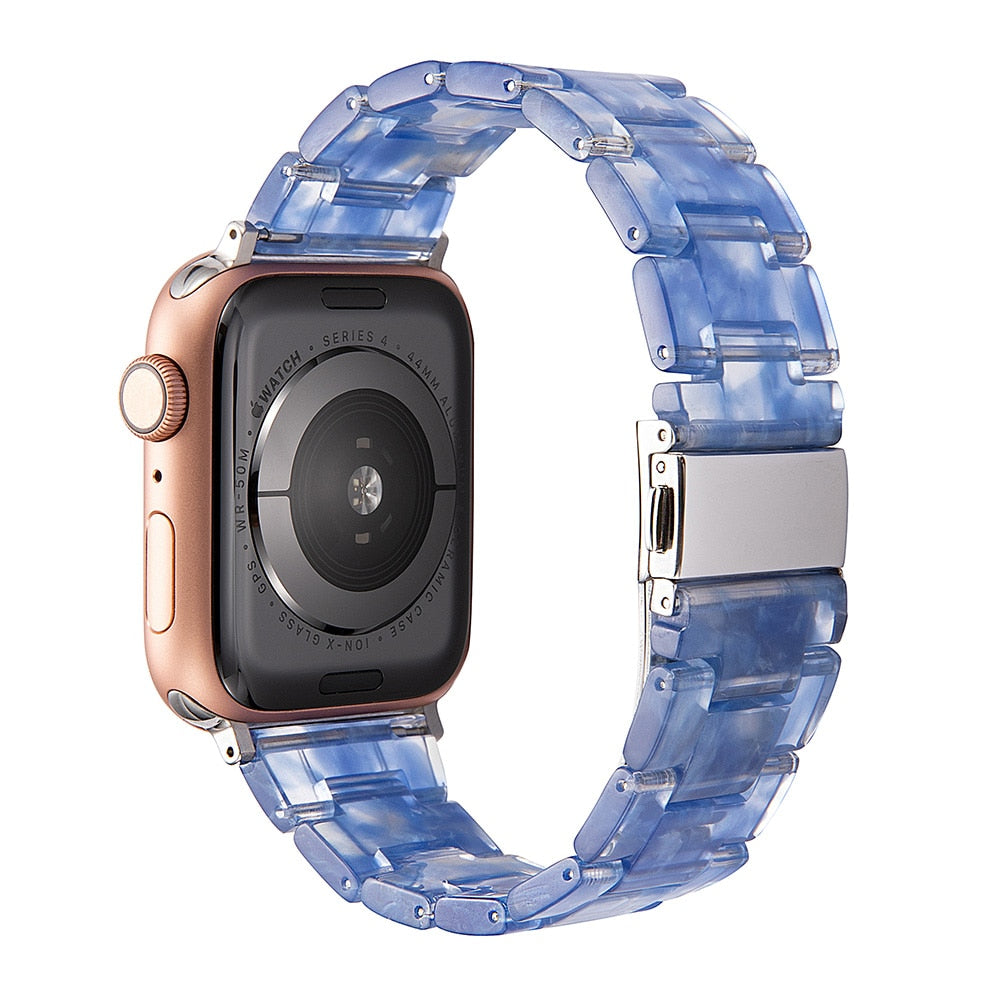 Correa de reloj de resina compatible con Apple Watch Series 10, 9, 8, 7, 6, 5, 4, 3, 2, 1 SE Ultra, accesorios de muñeca, pulsera de repuesto