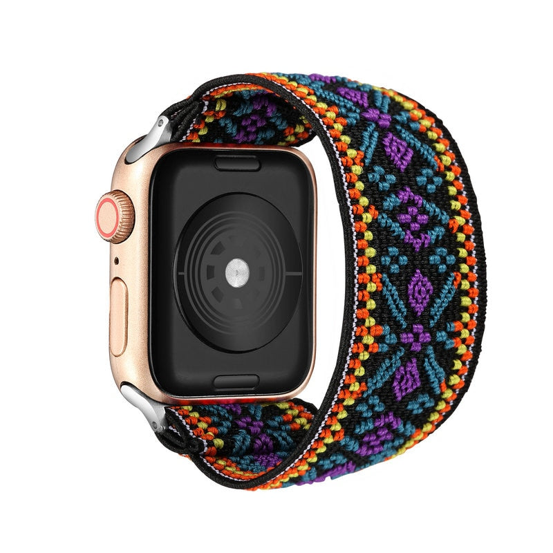 Correa de repuesto elástica de nailon Solo Loop compatible con Apple Watch Series 10, 9, 8, 7, 6, 5, 4, 3, 2 y 1 SE Ultra