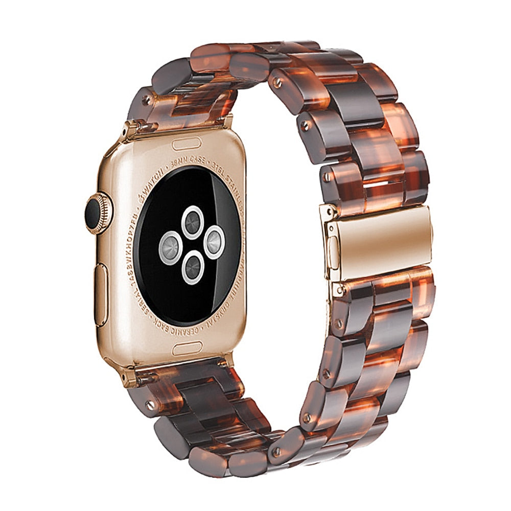 Correa de reloj de resina compatible con Apple Watch Series 10, 9, 8, 7, 6, 5, 4, 3, 2, 1 SE Ultra, accesorios de muñeca, pulsera de repuesto