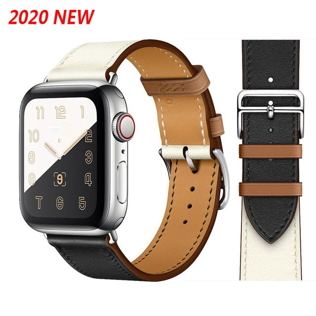 Correas de reloj de cuero genuino para Apple Watch Band 6 SE 5 4 3 2 1 44MM 40MM Serie 6 Pulsera de reloj 42MM 38MM para correas Iwatch