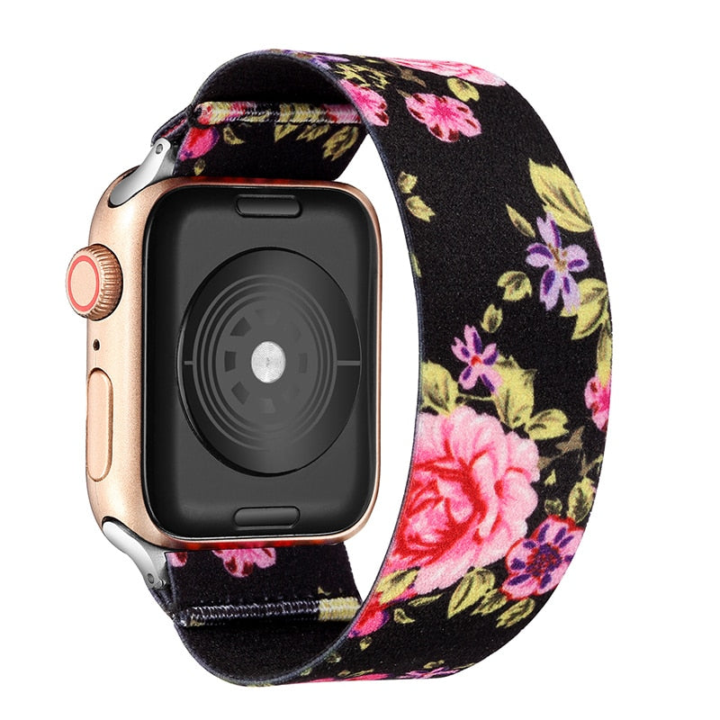 Correa de repuesto elástica de nailon Solo Loop compatible con Apple Watch Series 10, 9, 8, 7, 6, 5, 4, 3, 2 y 1 SE Ultra