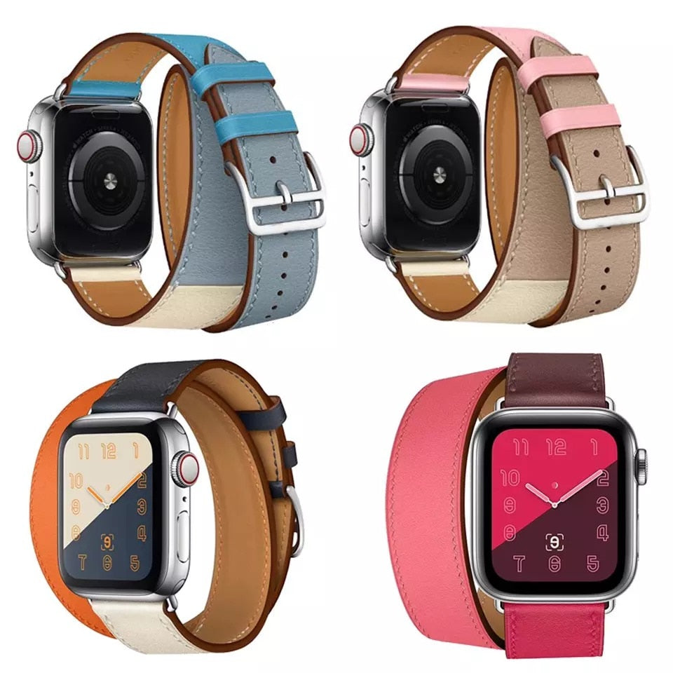 Correas de reloj de cuero genuino para Apple Watch Band 6 SE 5 4 3 2 1 44MM 40MM Serie 6 Pulsera de reloj 42MM 38MM para correas Iwatch