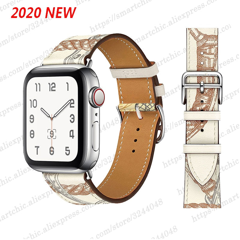 Correas de reloj de cuero genuino para Apple Watch Band 6 SE 5 4 3 2 1 44MM 40MM Serie 6 Pulsera de reloj 42MM 38MM para correas Iwatch