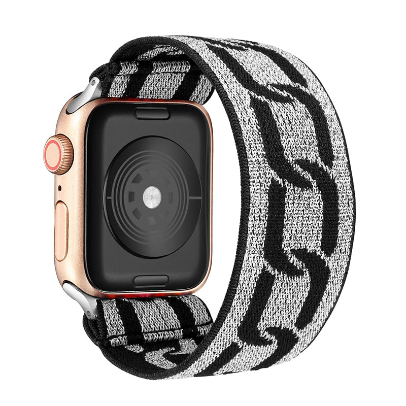 Correa de repuesto elástica de nailon Solo Loop compatible con Apple Watch Series 10, 9, 8, 7, 6, 5, 4, 3, 2 y 1 SE Ultra