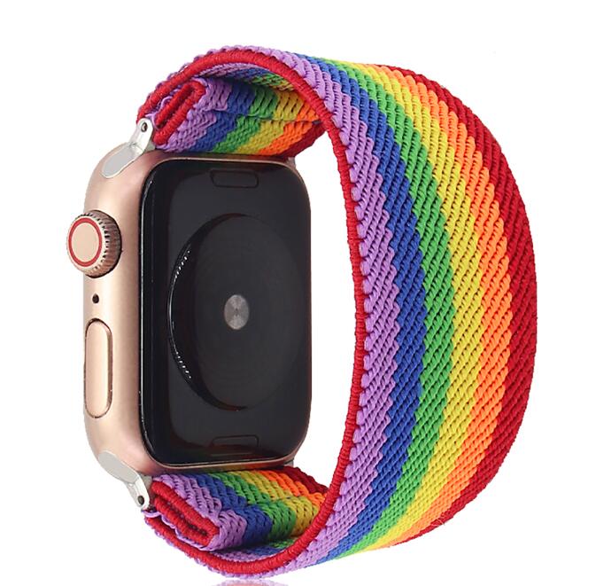 Correa de repuesto elástica de nailon Solo Loop compatible con Apple Watch Series 10, 9, 8, 7, 6, 5, 4, 3, 2 y 1 SE Ultra