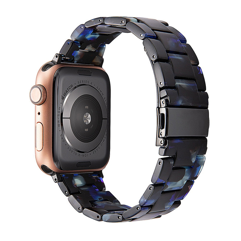 Correa de reloj de resina compatible con Apple Watch Series 10, 9, 8, 7, 6, 5, 4, 3, 2, 1 SE Ultra, accesorios de muñeca, pulsera de repuesto