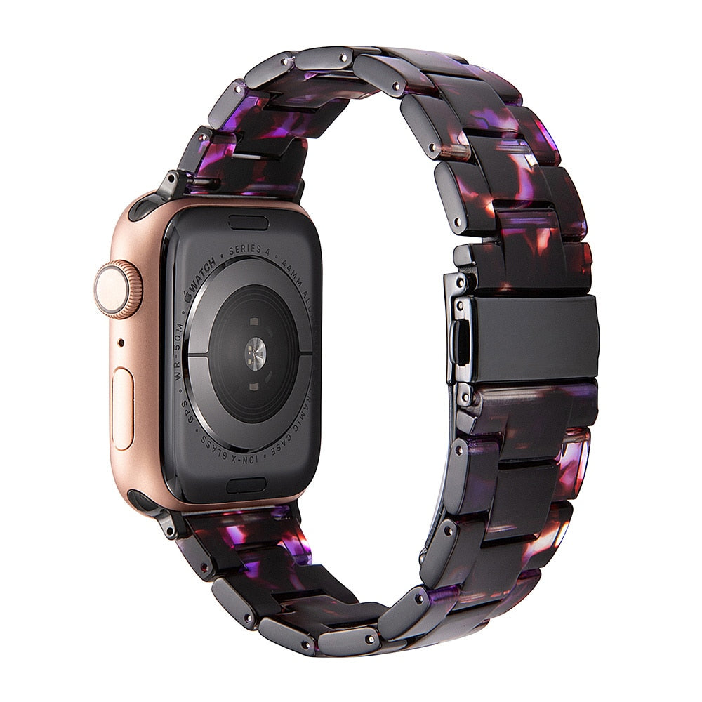 Correa de reloj de resina compatible con Apple Watch Series 10, 9, 8, 7, 6, 5, 4, 3, 2, 1 SE Ultra, accesorios de muñeca, pulsera de repuesto