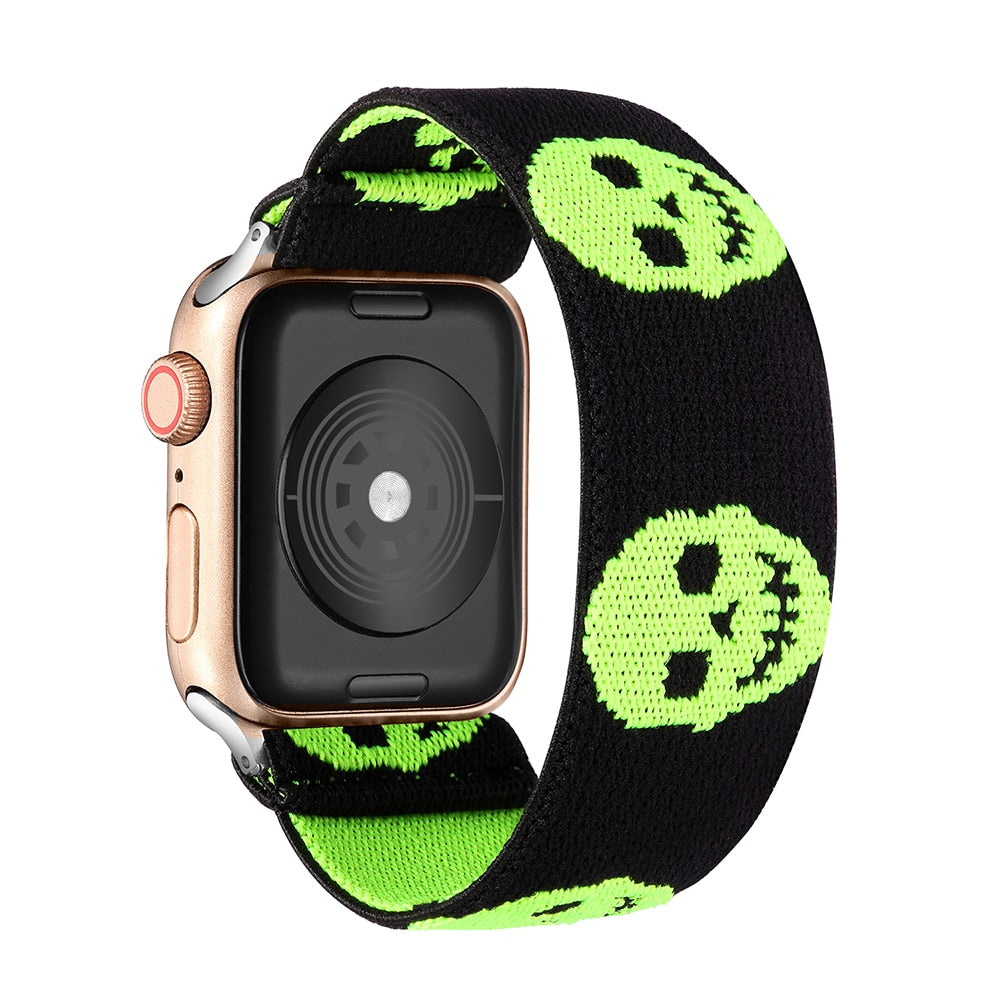 Correa de repuesto elástica de nailon Solo Loop compatible con Apple Watch Series 10, 9, 8, 7, 6, 5, 4, 3, 2 y 1 SE Ultra