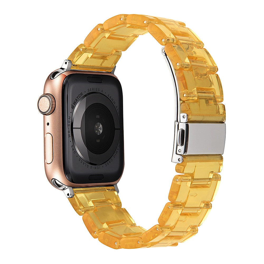 Correa de reloj de resina compatible con Apple Watch Series 10, 9, 8, 7, 6, 5, 4, 3, 2, 1 SE Ultra, accesorios de muñeca, pulsera de repuesto