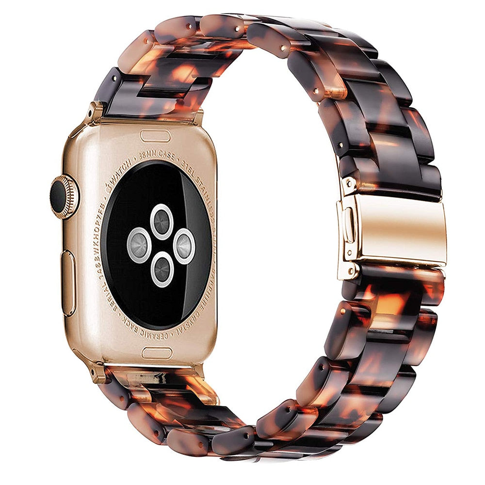 Correa de reloj de resina compatible con Apple Watch Series 10, 9, 8, 7, 6, 5, 4, 3, 2, 1 SE Ultra, accesorios de muñeca, pulsera de repuesto