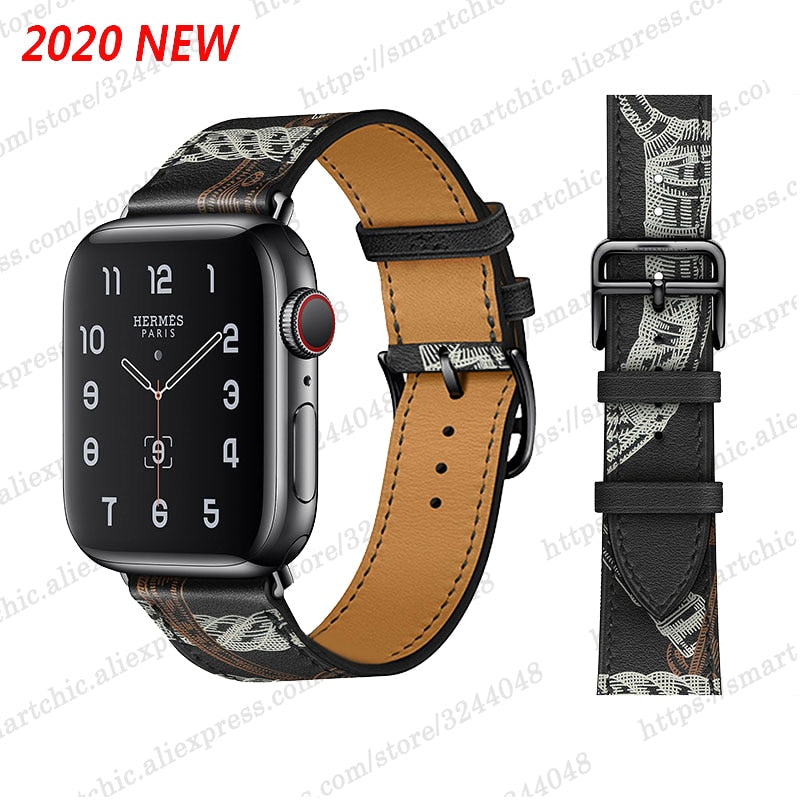 Correas de reloj de cuero genuino para Apple Watch Band 6 SE 5 4 3 2 1 44MM 40MM Serie 6 Pulsera de reloj 42MM 38MM para correas Iwatch