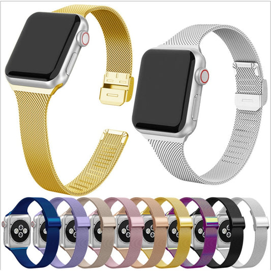 FDK Watch Bands For Apple Watch 44mm 40mm steel metal bracelet correa for series 6 5 4 3 SE for iWatch band 42mm 38mm Milanese Loops