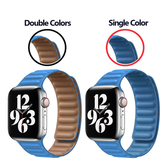 Correa de cuero para Apple Watch Ultra Band 49mm 44 40MM 42mm Pulsera magnética iWatch Series 8 7 6 SE 5 4 45MM 41mm